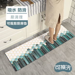 长条门垫防油防滑硅藻泥脚垫家用地毯擦洗 厨房地垫pvc北欧风格
