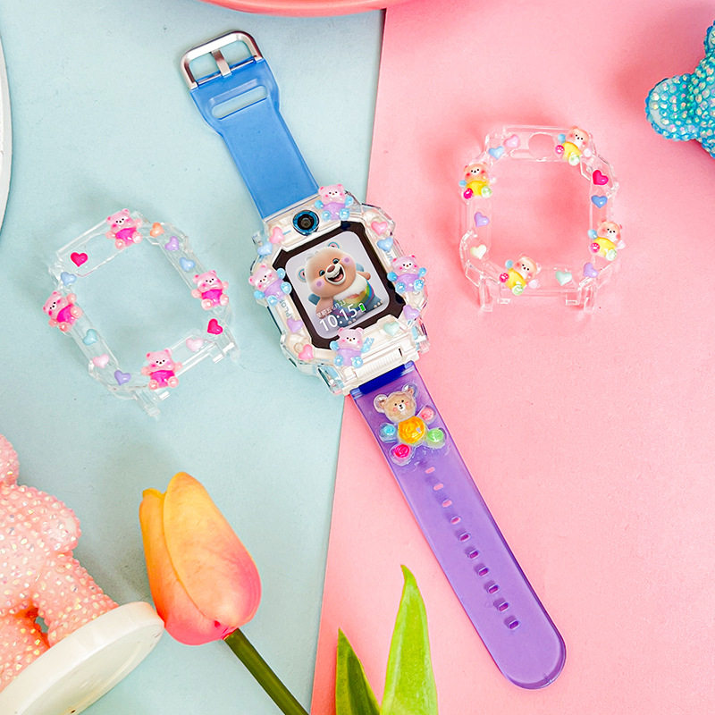 适用于小天才电话手表表带z9/z8少年版z7s/z6Pro卡通小熊保护壳套