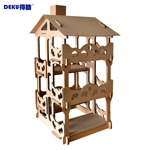 瓦楞纸猫屋四层猫别墅diy猫爬架猫抓板猫窝宠物猫玩具送猫草