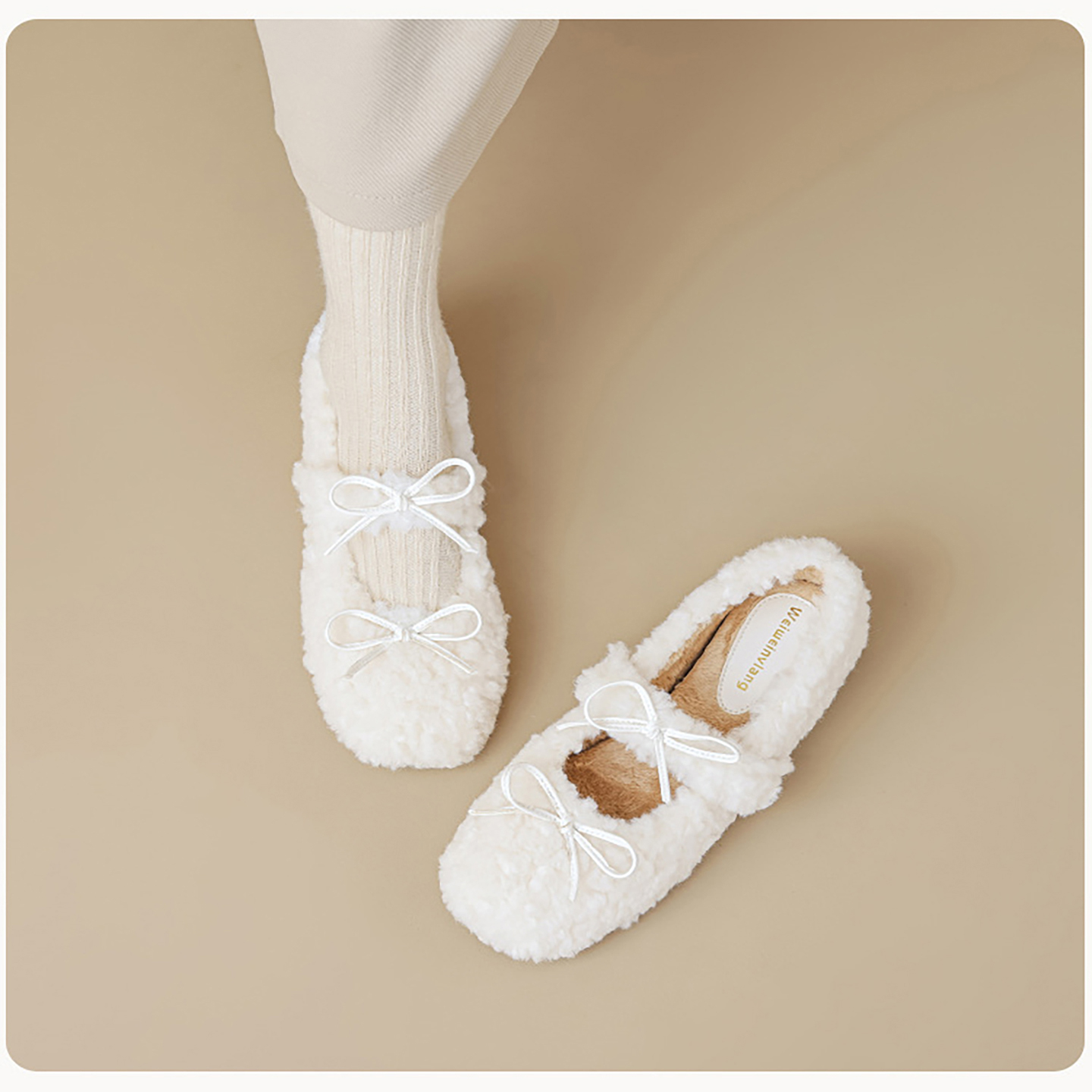 羊皮版内增高毛毛鞋女冬季外穿