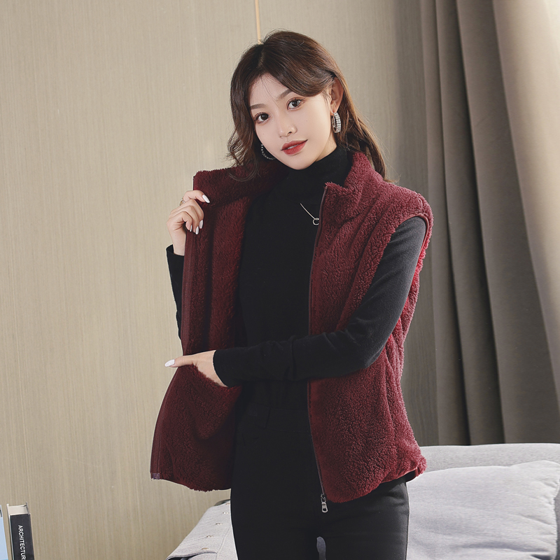 摇粒绒马甲女百搭外穿坎肩秋冬时尚新款双面绒马甲背心女外穿马夹