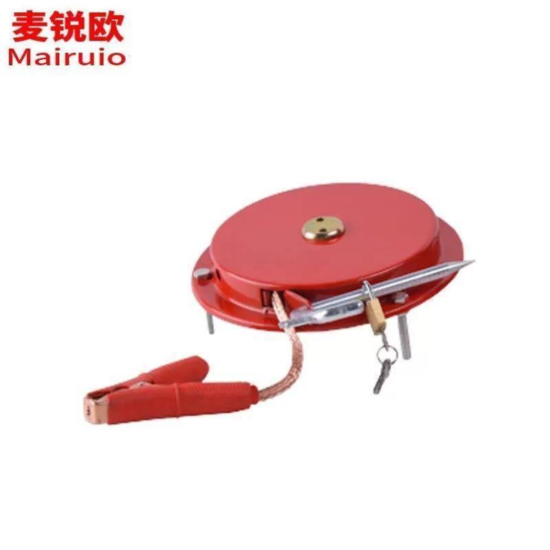 麦锐欧静电接地器接地线卷盘油罐车静电卷线盘手动自动伸缩卷盘10