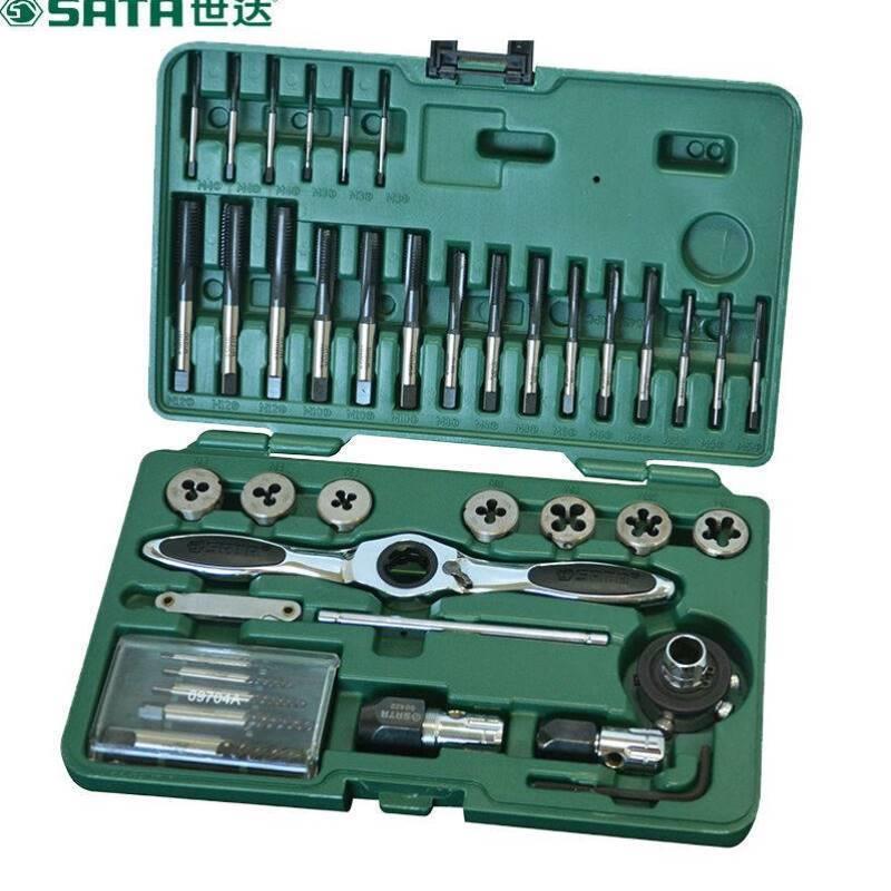SATA5045140件高速钢粗牙丝锥板牙组套50451