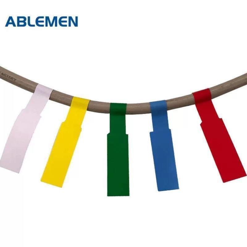 ABLEMEN线缆标签纸不干胶网线标签P型可手写黄色100张45x30+35mm