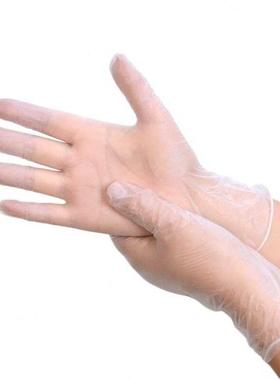 优导仕一次性pvc手套盒装无粉PVC透明手套9寸蓝色pvc手套M