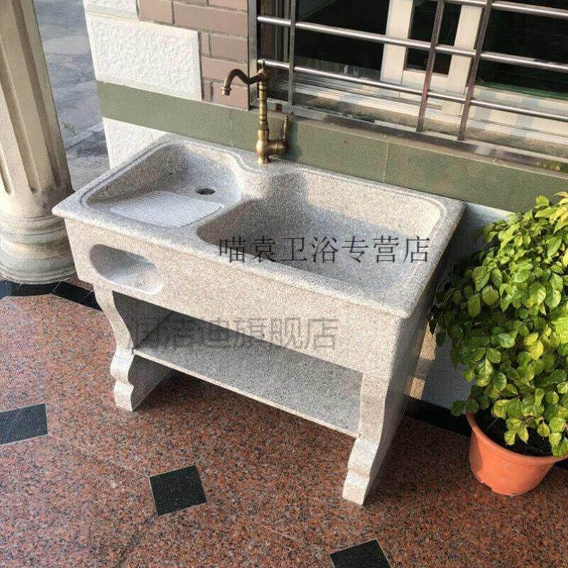 派诺特大理石水池立柱盆庭院石材洗手盆户外洗手台庭院室外石材洗