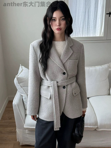 lamagie femme 东大门2025秋冬羊驼毛羊毛西装外套女