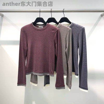 river韩国东大门2025秋季新款时尚百搭宽松休闲条纹长袖T恤