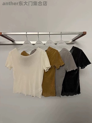 london flat韩国东大门2026春季新款女装圆领长袖T恤女宽松打底衫