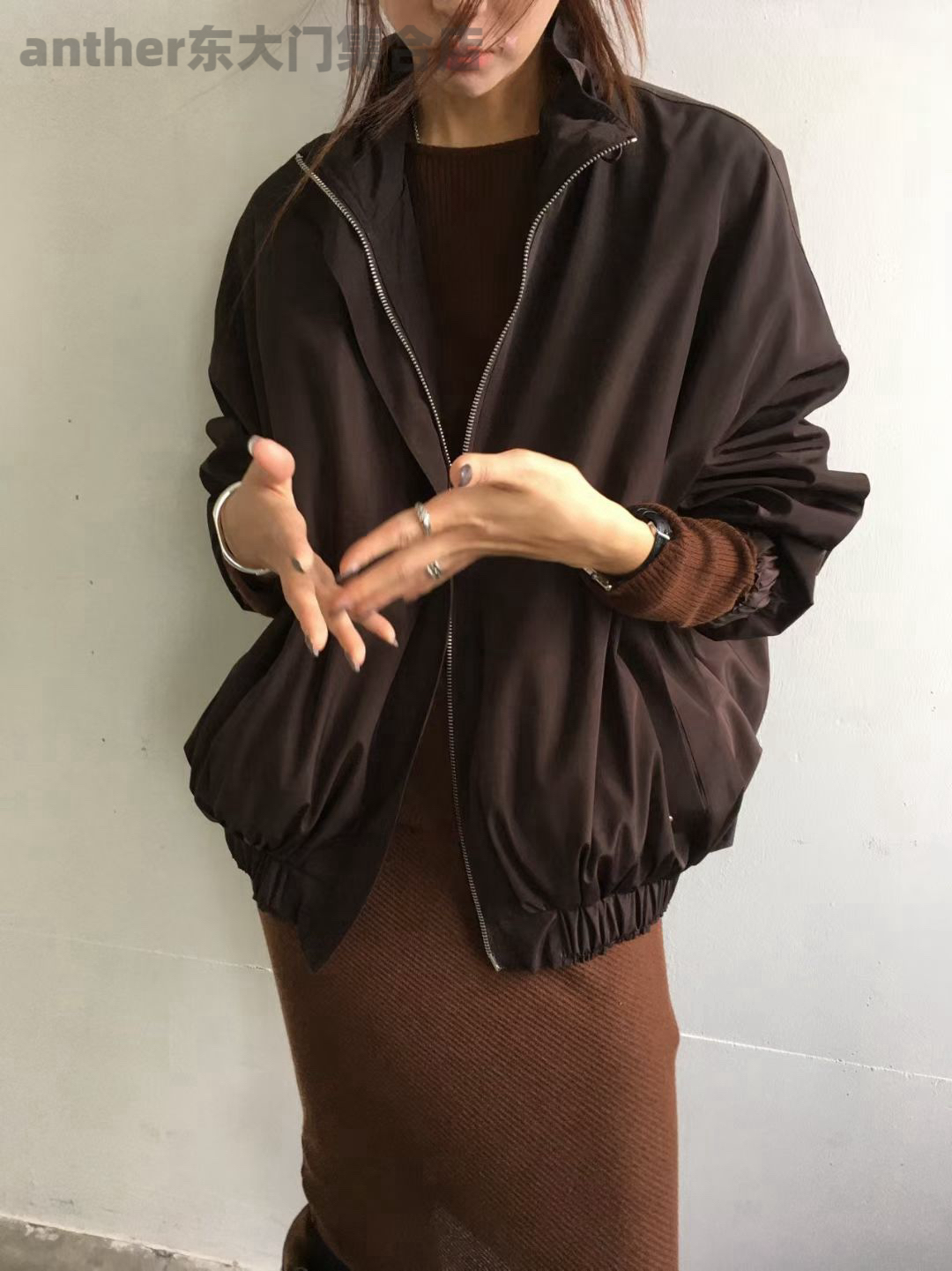 breathe韩国东大门2025秋季新款时尚百搭宽松休闲立领夹克外套