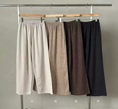 洋气百搭松紧腰直筒休闲裤 现货韩国东大门lake side2025春夏新款