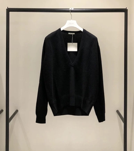 现韩国东大门 masculine 深V领针织衫羊绒羊毛套头毛衣