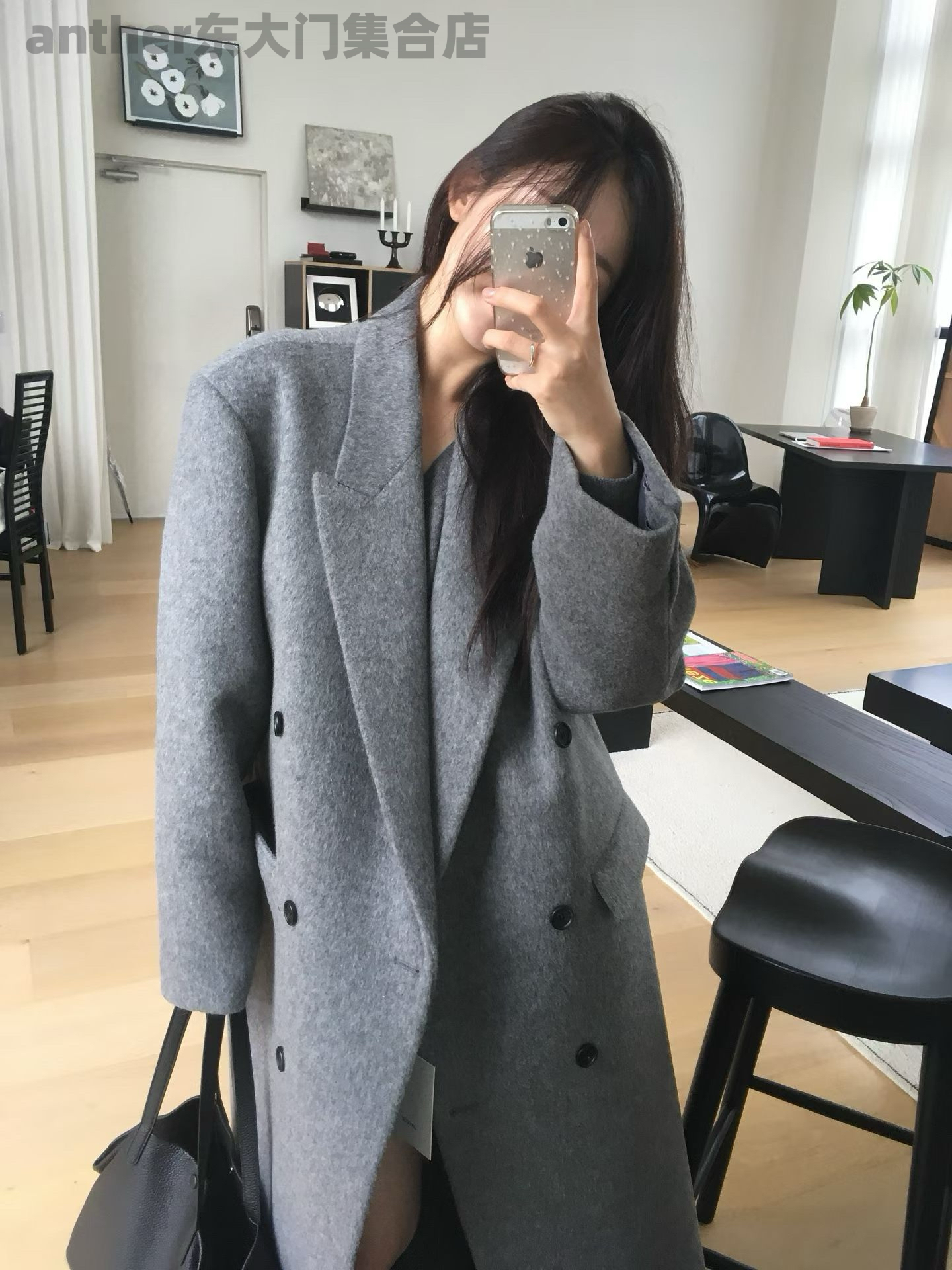 现货awear韩国东大门2025秋季新款时尚百搭宽松休闲羊毛大衣外套