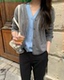 现货mohhe韩国2025秋季 外套 百搭宽松休闲针织开衫 新款 时尚