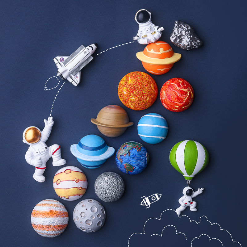 可爱好看的宇航员冰箱贴磁贴宇宙航天飞机太空磁性磁铁磁吸贴装饰