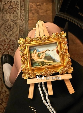 博物馆名画艺术项链珍珠画架吊坠