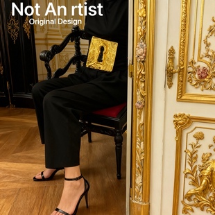 vintage复刻纯手工非金属锁型腰带腰封法式 宫廷小众设计夸张腰带