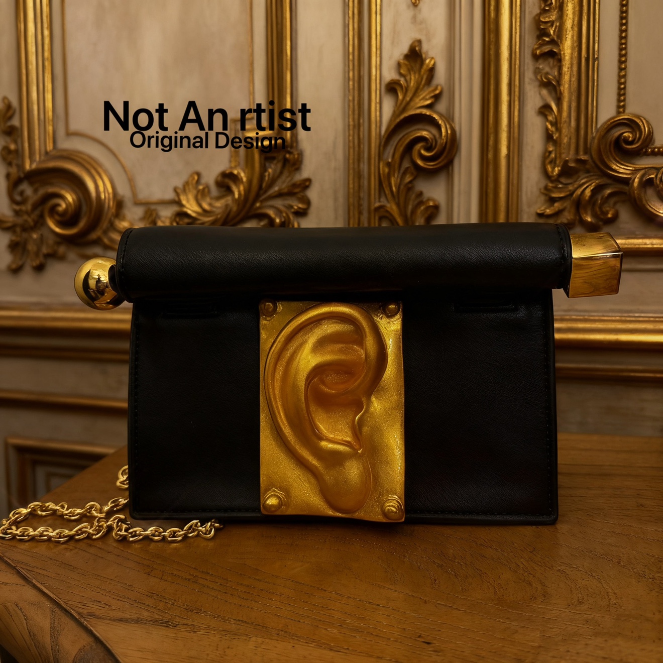 原创独立设计手工制作美学耳朵艺术小众个性宴会手拿单肩链条包包