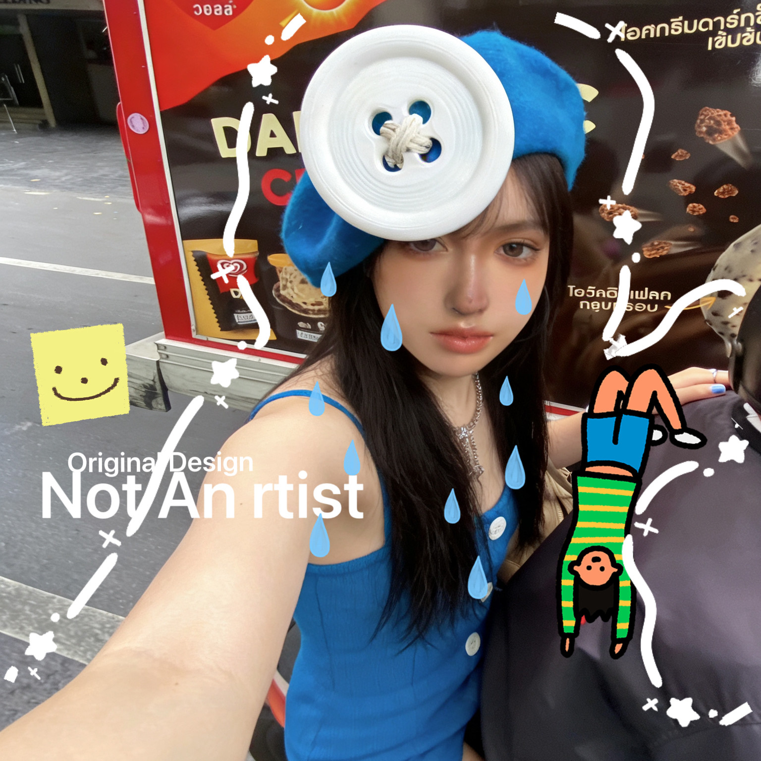 小众设计手工缝制纽扣羊毛贝雷帽 画家帽毛呢蓓蕾帽 森女系写生帽