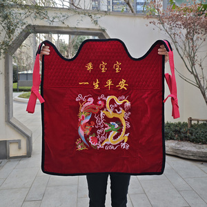 传统老式婴儿宝宝背带前后背式红色绣花云南四川贵州背扇背被四季