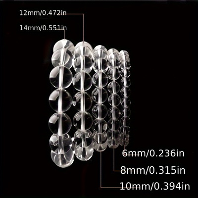 简约百搭人造白水晶手链男女款时尚清凉水晶佛珠手串本命年手链串