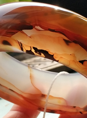 天然巴西古典风层次分明玛瑙手镯