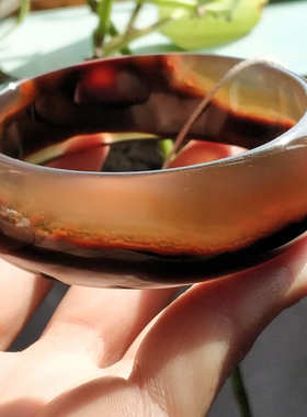 巴西立体花纹古典耐看风玛瑙手镯