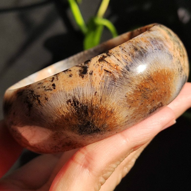 精品天然马料玛瑙手镯 彩色发丝手镯 摇曳芦苇荡 大雾仙林 59mm