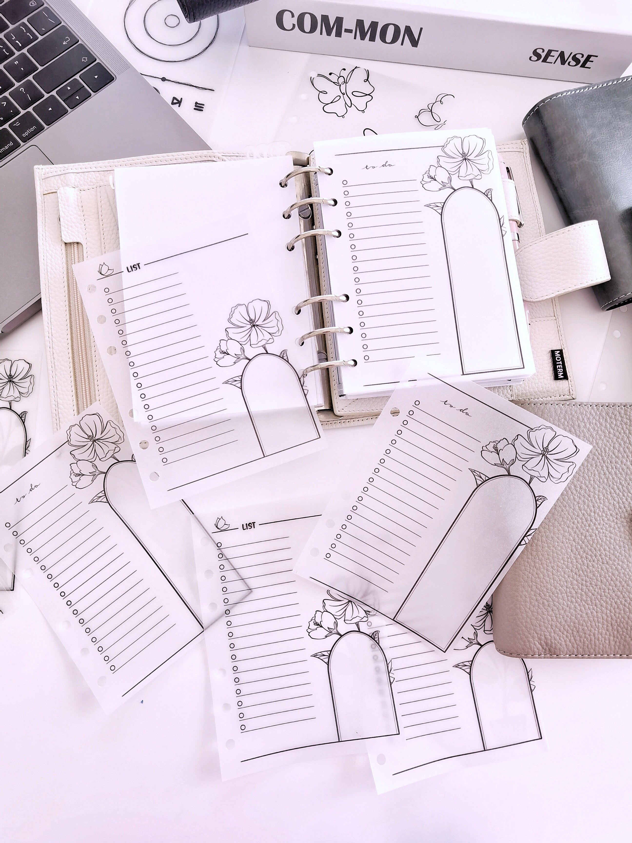 [bring q]原创欧美风手帐listl硫酸纸内页gillio极简m5活页todo