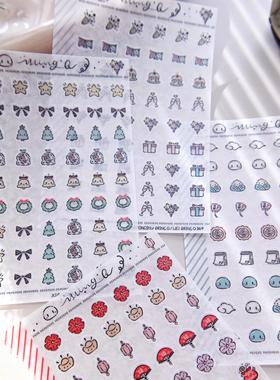 【Bring Q】原创/小贴纸/节日篇和纸贴纸A7小鼻嘎迷你M5手帐贴纸