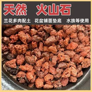 兰花多肉拌土用天然红色多孔火山石花盆铺面垫底