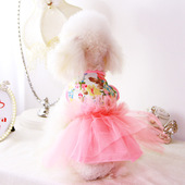 泰迪比熊春夏宠物田园碎花连身裙子小型犬新款 狗狗猫衣服通用 服装