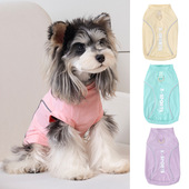 日韩宠物猫咪狗狗衣服反光条简约背心春夏季 可牵引T恤小型犬夏装