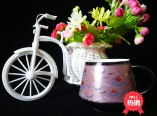 新元祥优尚杯炫彩陶瓷枫叶印花杯子可爱卡通水杯办公室马克杯直销