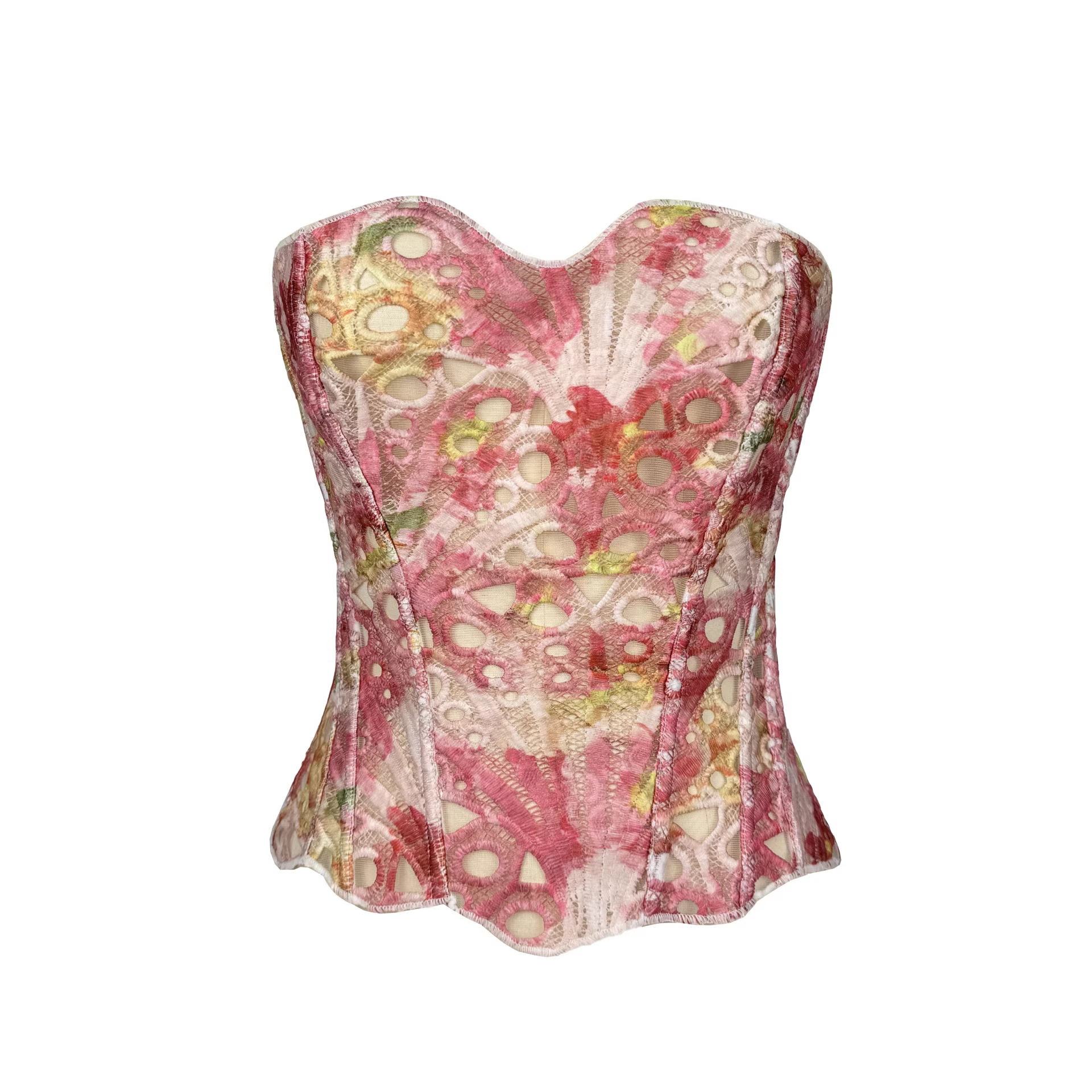 欧美镂空渐变紧身胸衣宫廷风绑带束身衣性感塑身显瘦上衣派对穿搭,女装/女士精品,抹胸,淘宝优惠券,粉丝福利购,淘宝优惠卷