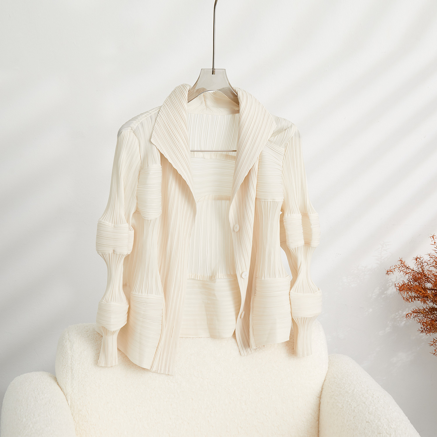 三宅开衫短外套女小众设计感上衣春夏新款不规则度假防晒衫空调衫