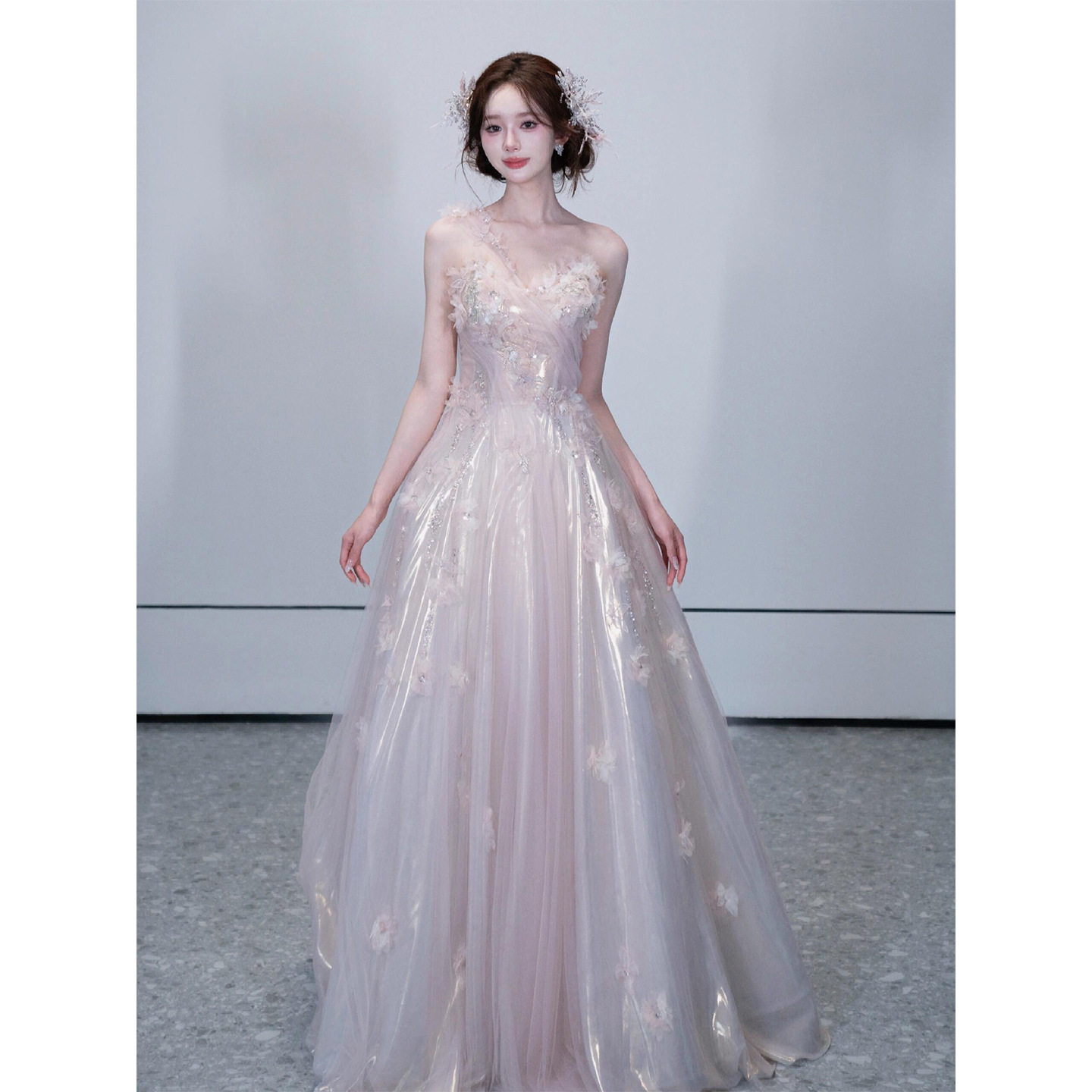 粉色晚礼服女2025新款高级感学生成人礼公主裙高端宴会主持人礼服,女装/女士精品,礼服/晚装,淘宝优惠券,粉丝福利购,淘宝优惠卷