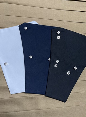 jk制服水手服西关领COS配件基础纯色领口挡口布 黑绀白灰色胸挡布