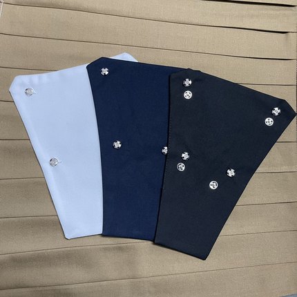 jk制服水手服西关领COS配件基础纯色领口挡口布 黑绀白灰色胸挡布