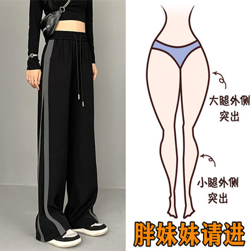 高腰显瘦宽松休闲拖地裤女百搭