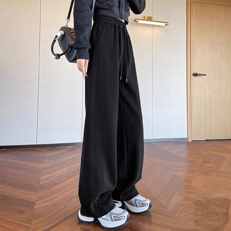 显瘦百搭加绒运动阔腿裤女秋冬潮