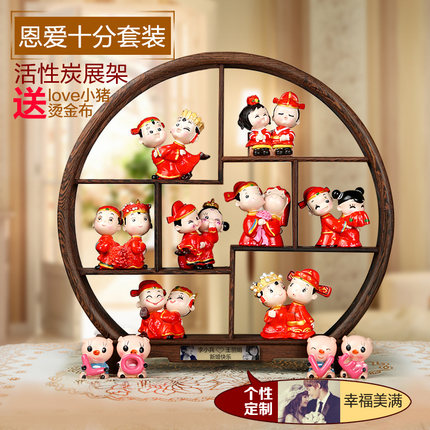 上善若水创意结婚礼物摆件 实用高档博古架婚庆摆设家居饰品0049