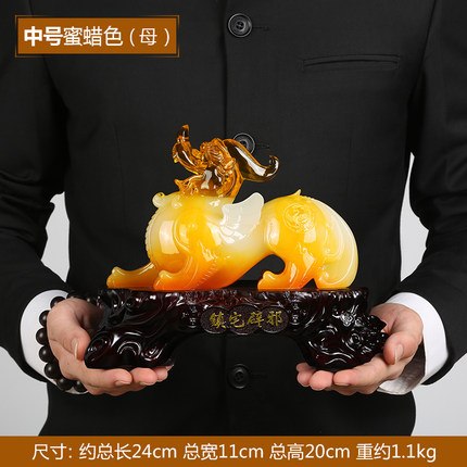 上善若水 招财貔貅摆件 皮丘客厅风水办公室桌家居装饰工艺品2629