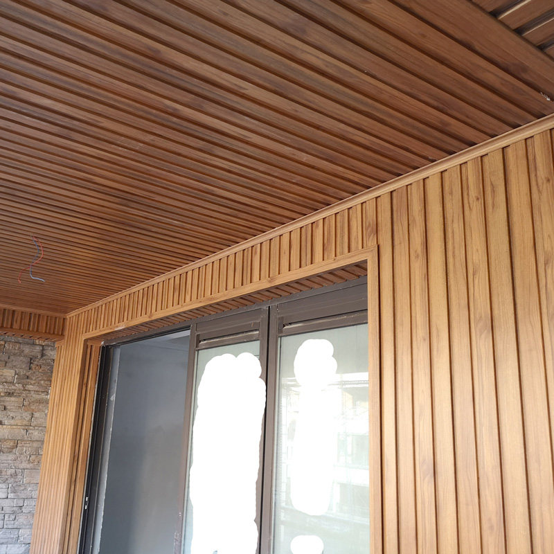 阳台吊顶白色浮雕重庆生态木长城小长城墙板北欧现代简约包工包料