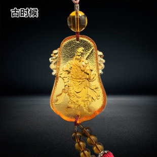 琉璃武财神关公汽车挂件后视镜装饰品车载挂饰车内吊饰招财保平安