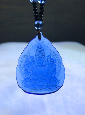 琉璃千手观音菩萨佛像项链吊坠佛牌护身符男女士项坠饰品随身挂件