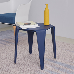 森川家具北欧简约客厅边几角几边桌阳台户外茶几叠放凳子两用矮桌