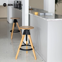 Мебель из Senchuan может быть поднят и закругленное барное стул Nordic Designer Creative Solid Wood Высокий стул винный стул остров