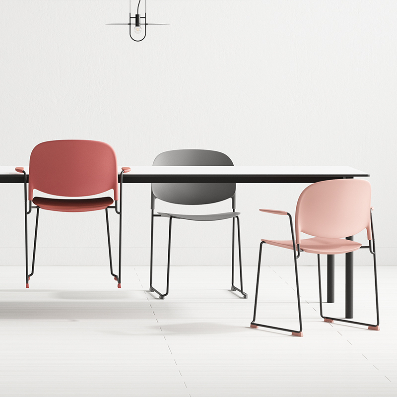 森川家具会议椅会客培训椅办公室简约现代电脑椅洽谈弓形办公椅子