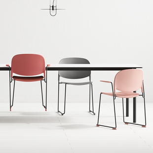 森川家具会议椅会客培训椅办公室简约现代电脑椅洽谈弓形办公椅子